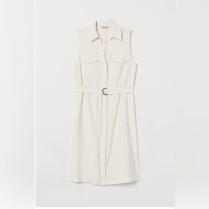 Express Cream Knee Length Dress